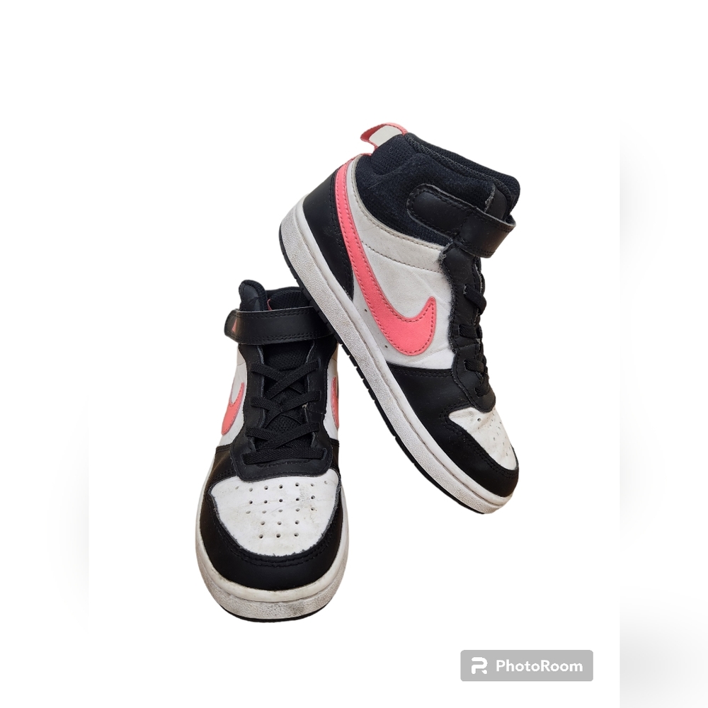 Nike Court Borough Mid 2 Basketball Shoes CD7783 Black & Pink Size 1 Youth